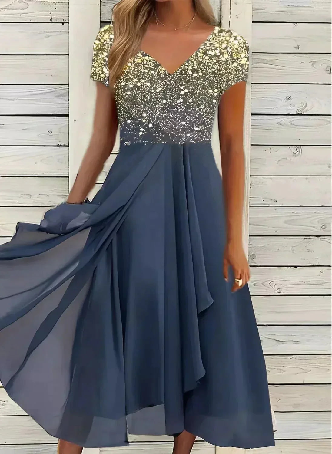Damen Cocktail Festliches Kleid | Chiffon