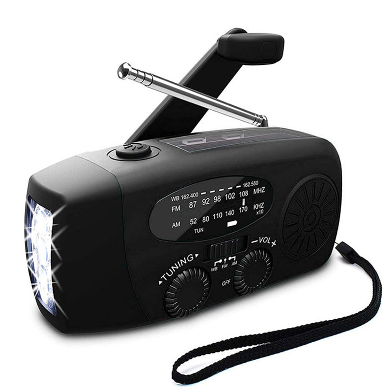 Selbstbetriebene Notfallradio – Handkurbel, Solar, Taschenlampe & Powerbank – FM/AM Radio, unerlässlich für Katastrophen und Notfälle