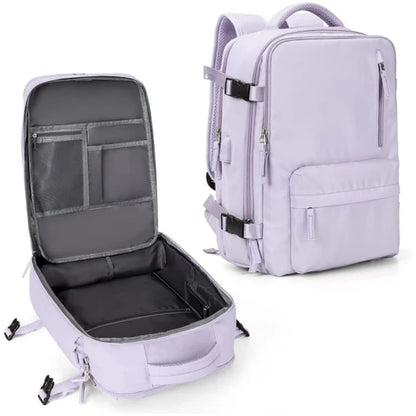 Damen 35L Reiserrucksack | Wasserdicht mit USB-Anschluss | Diebstahlschutz-Design & Schuhfach | Ideal für Wandern, Alltag & Reisen