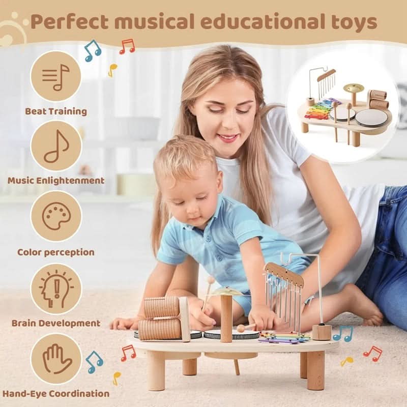 Musikalisches Holzspielzeug-Set für kreative Babys ab 12 Monaten