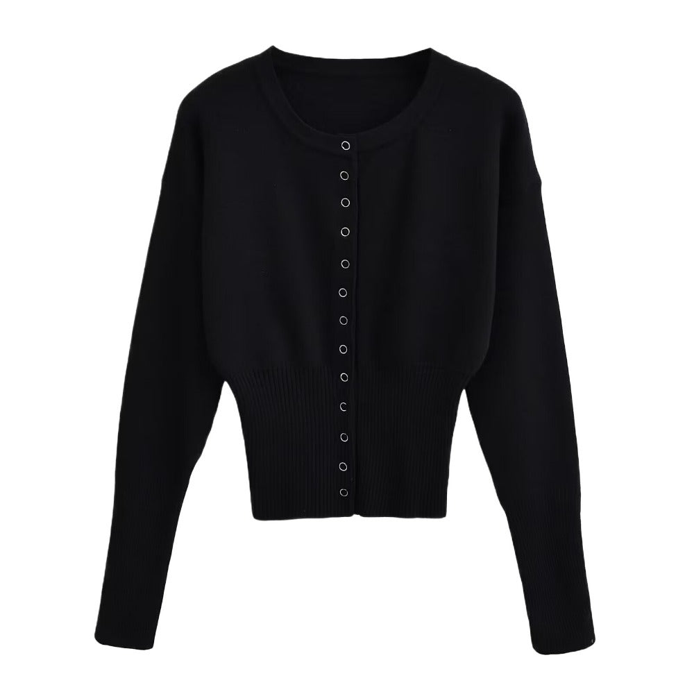 Strickjacke mit Knopfleiste und langen Ärmeln für Damen - Claudia