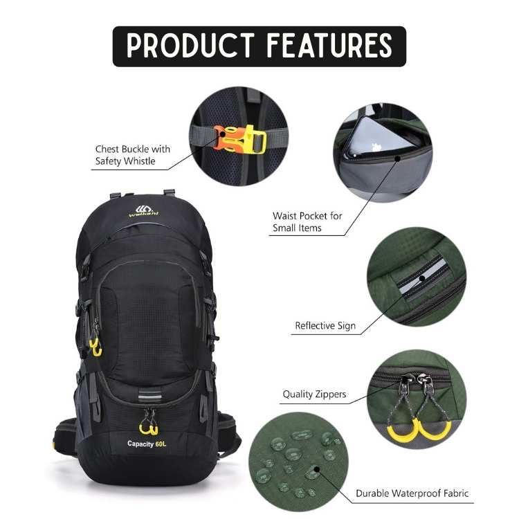 60L Wasserdichter Abenteuer-Rucksack