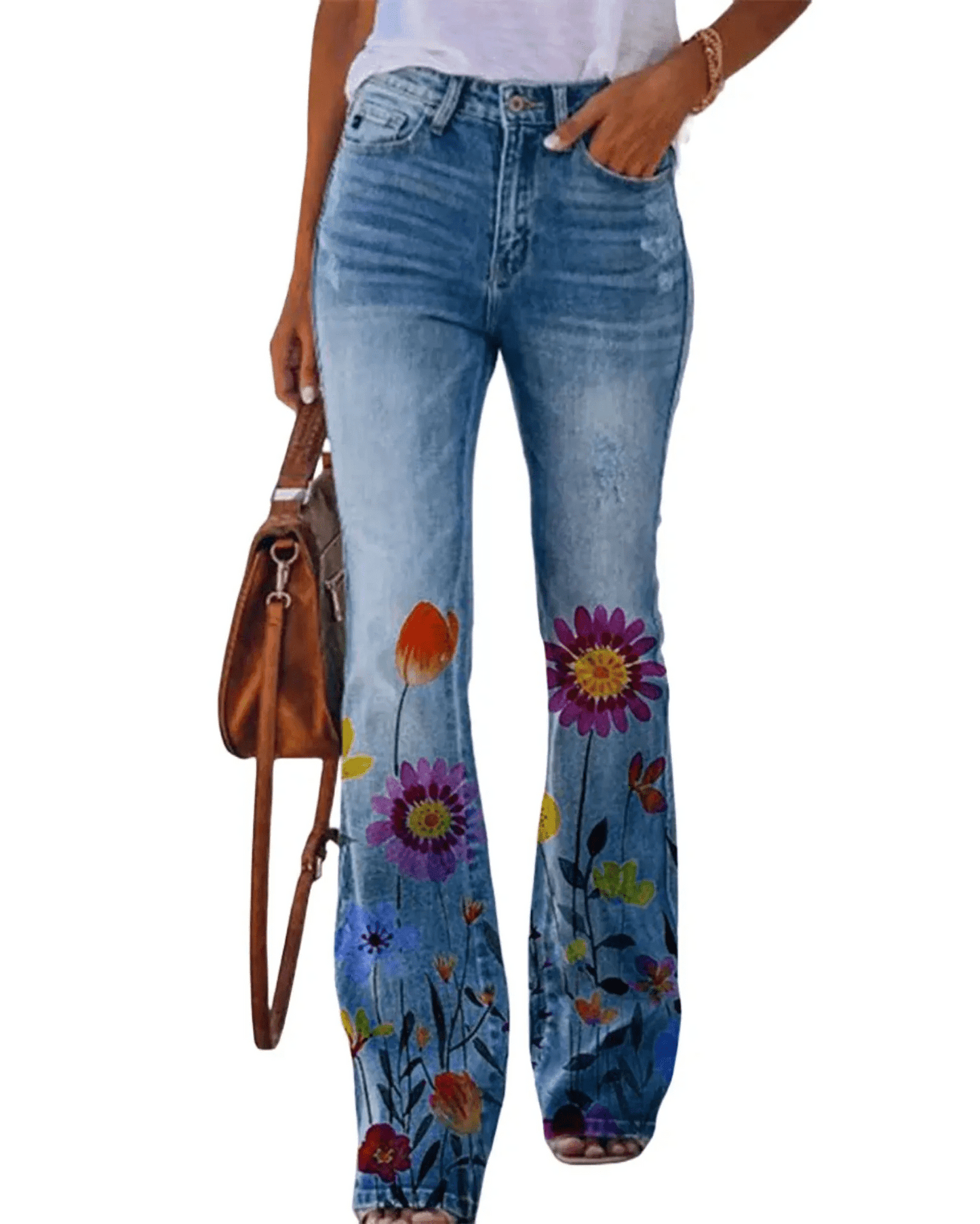 Women's Floral Jeans | Tight