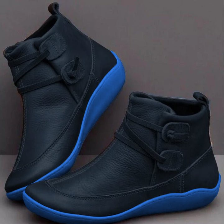 Women's Buckle Strap Boots | Flat