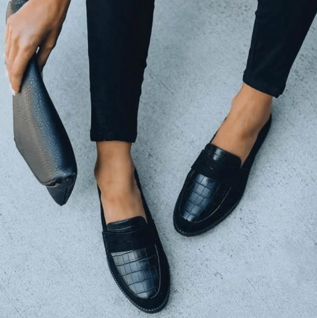 Damen Leder Slipper | Flach