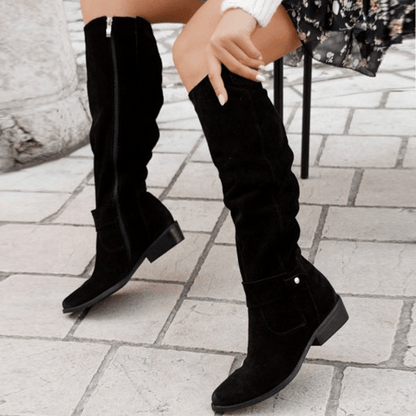 Women's Boots with Side Zip Knee High Boots | Suede