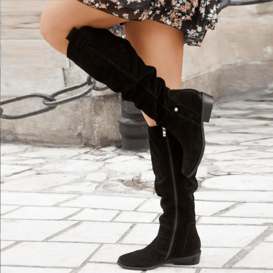 Women's Boots with Side Zip Knee High Boots | Suede