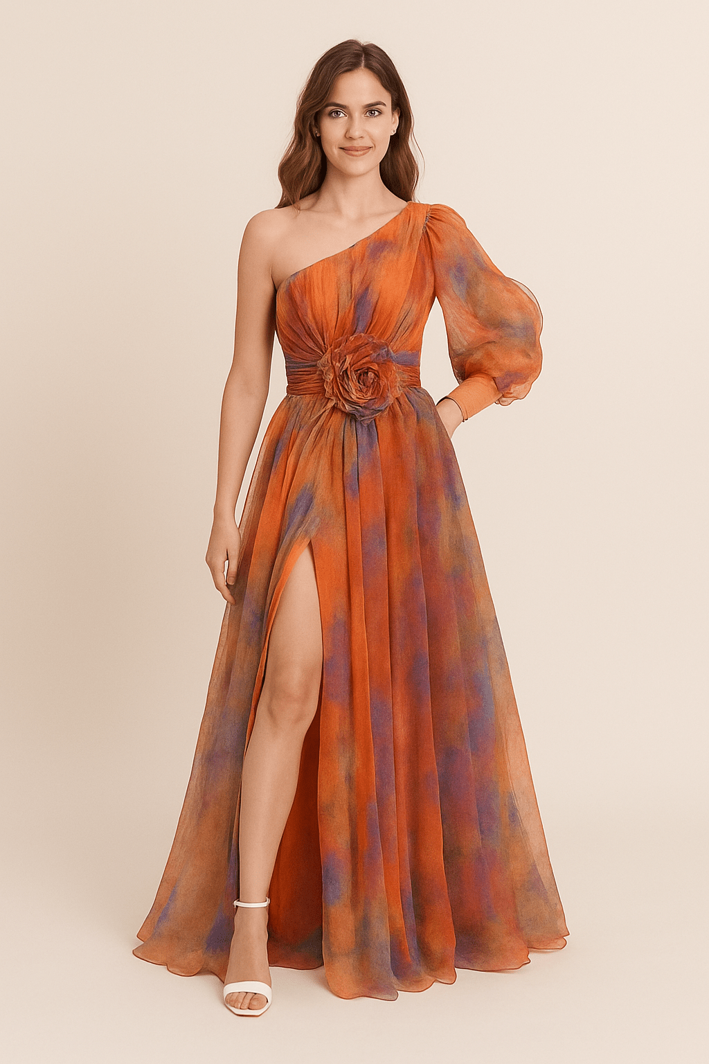 Party One Shoulder Dress | High Slit