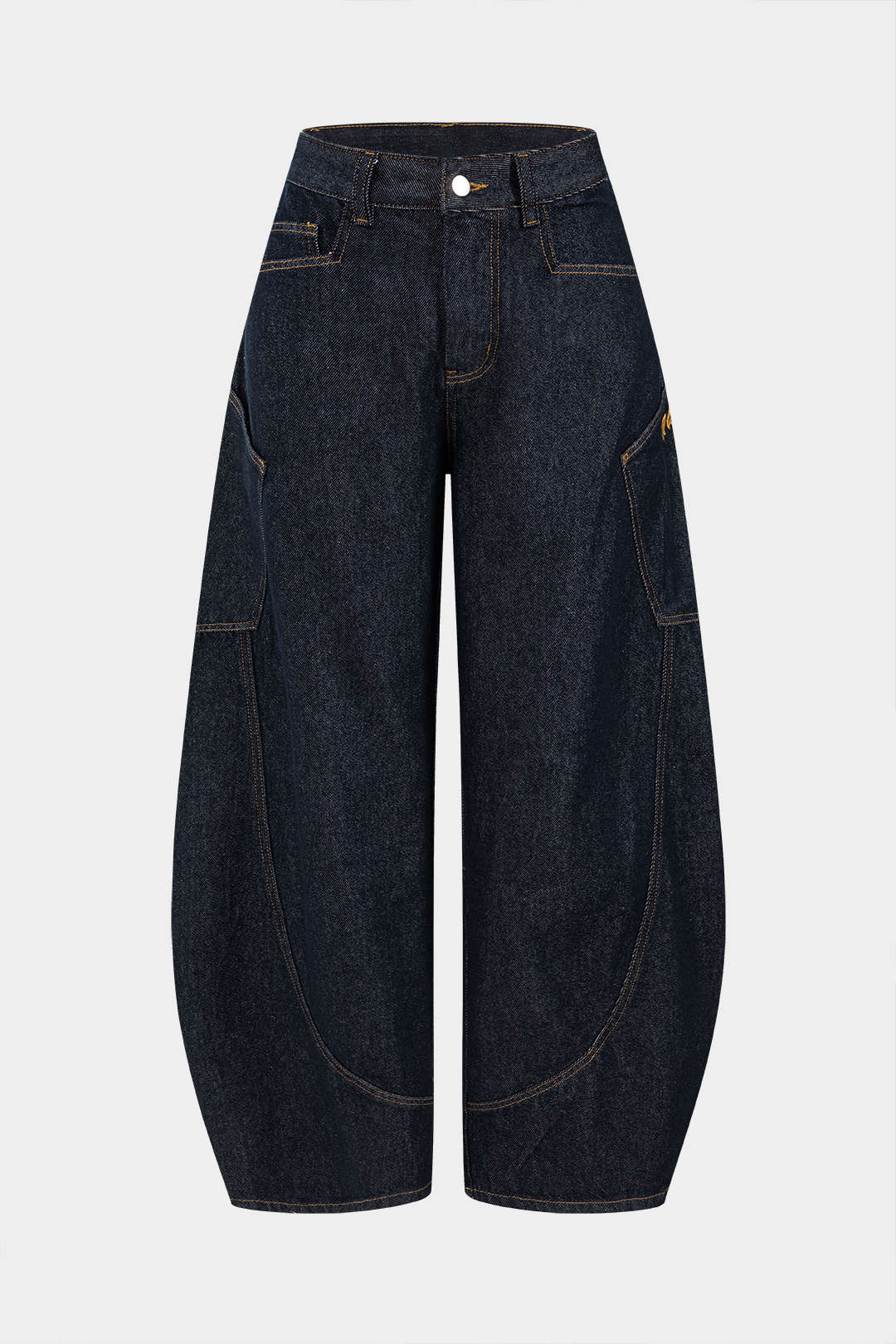 Damen Vintage Gewaschene Weite Beinform Jeans
