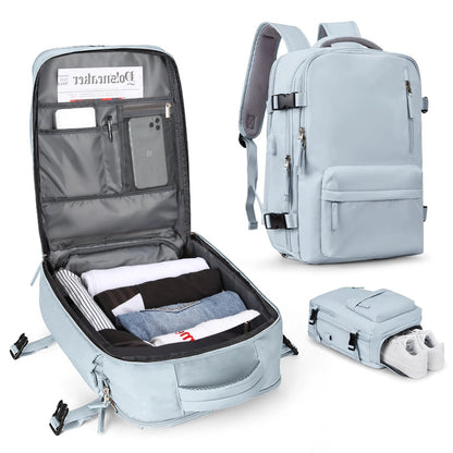 Damen 35L Reiserrucksack | Wasserdicht mit USB-Anschluss | Diebstahlschutz-Design & Schuhfach | Ideal für Wandern, Alltag & Reisen