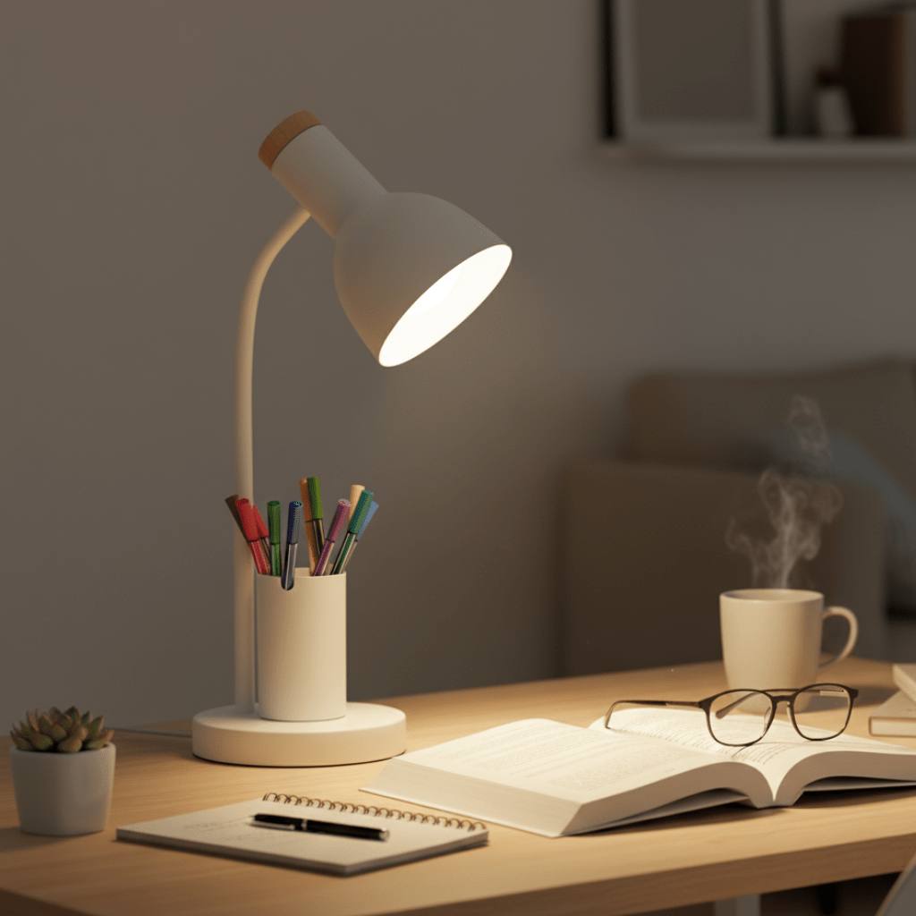 Moderne LED Schreibtischlampe mit Stifthalter für Büro & Zuhause