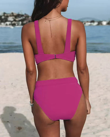 Damen Hoch Tailliert Zweiteiler Bikini-Set | Sommer