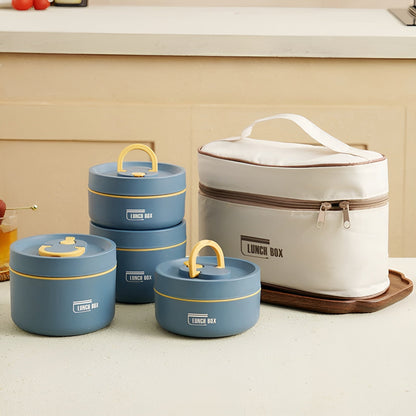 Isolierte Lunchbox mit mehrschichtigen Fächern und auslaufsicherem Design | Mit Tragetasche