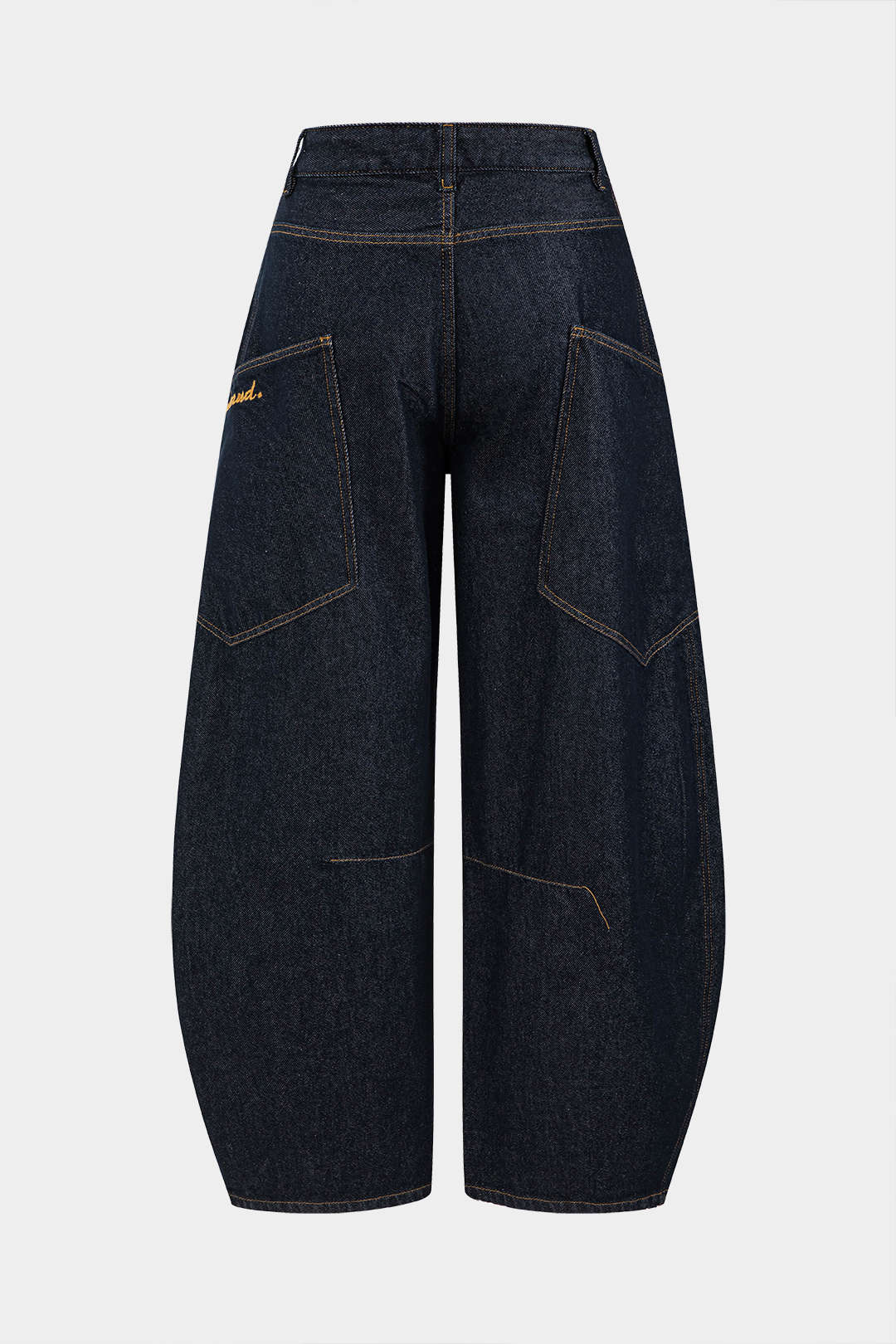 Damen Vintage Gewaschene Weite Beinform Jeans