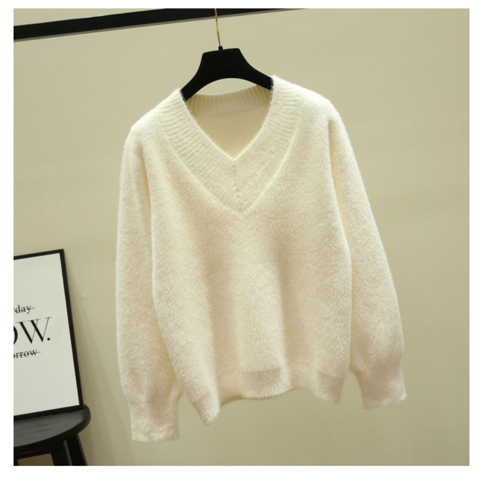 Damen Pullover mit V-Ausschnitt und Langarm – Rina