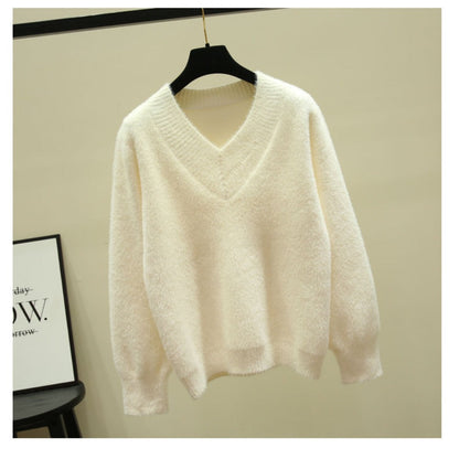 Damen Pullover mit V-Ausschnitt und Langarm – Rina