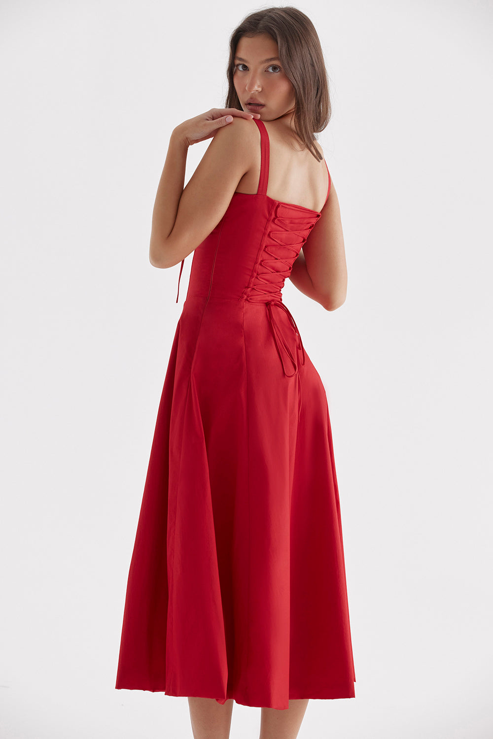 Maßgeschneidertes Bustierkleid mit modernem Frühlingsblumenmuster