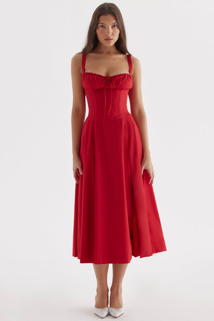 Maßgeschneidertes Bustierkleid mit modernem Frühlingsblumenmuster