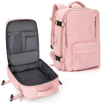 Damen 35L Reiserrucksack | Wasserdicht mit USB-Anschluss | Diebstahlschutz-Design & Schuhfach | Ideal für Wandern, Alltag & Reisen