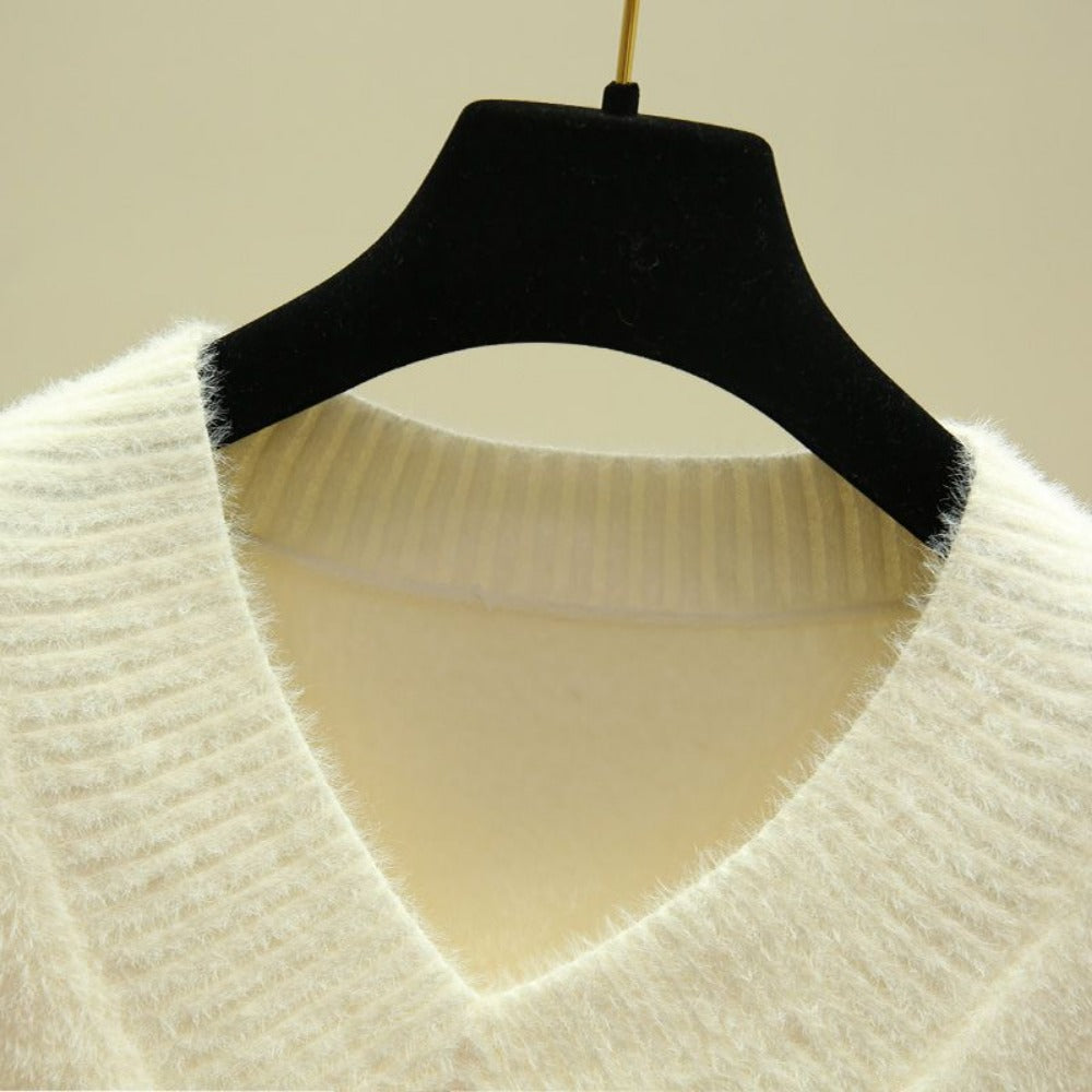Damen Pullover mit V-Ausschnitt und Langarm – Rina