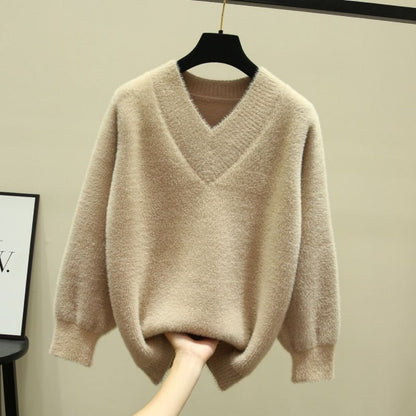 Damen Pullover mit V-Ausschnitt und Langarm – Rina