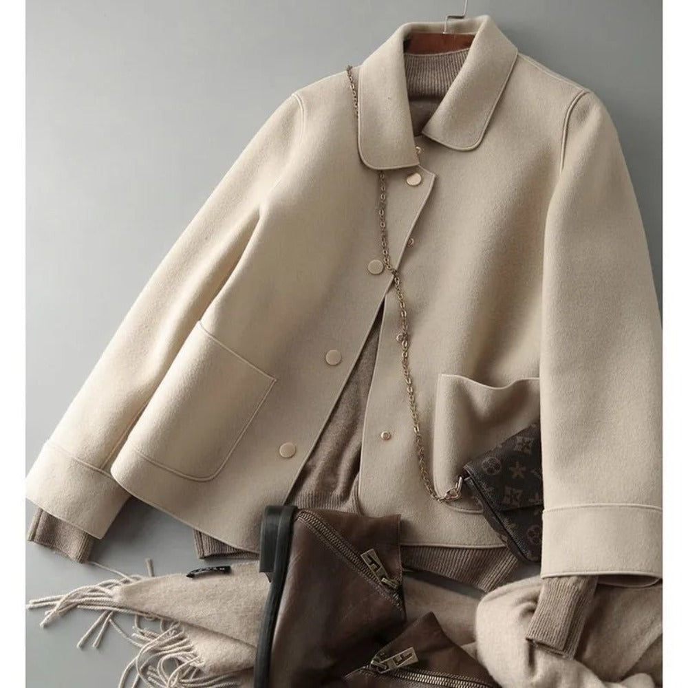 Kurzjacke mit Knopfleiste und Taschen für Damen - Daniela