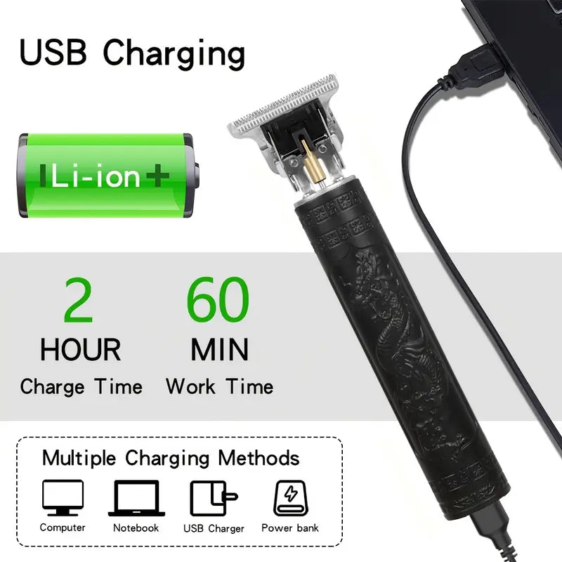 3-teilige professionelle Haar- und Bartpflegeset für Männer, kabellose Trimmer mit LED-Display, USB wiederaufladbar
