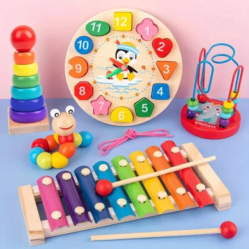 5-in-1 Montessori Lernset – Kreative Entwicklung für Babys ab 6 Monaten
