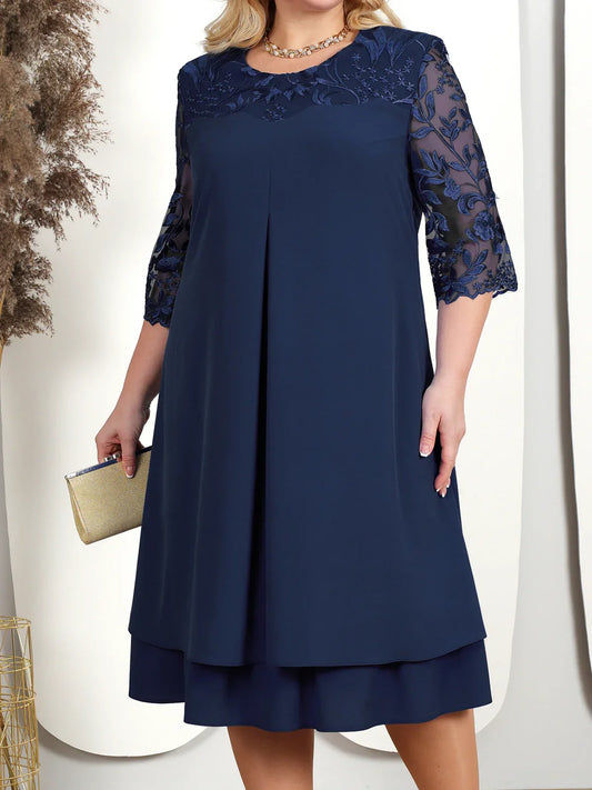Plus Size Herbst-Bankettkleid