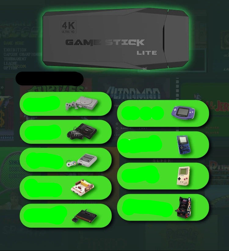 Retro-Spielkonsole 64GB mit 2 Controllern - Über 20.000 Spiele
