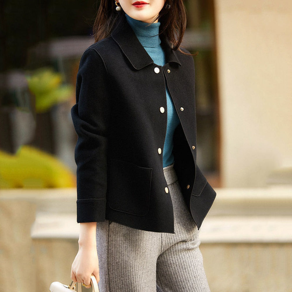Kurzjacke mit Knopfleiste und Taschen für Damen - Daniela