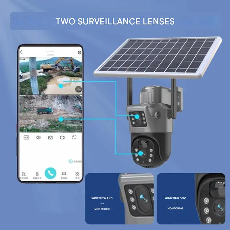 Kabellose 4K Sicherheitskamera mit Solarpanel – Dualschutz 4K