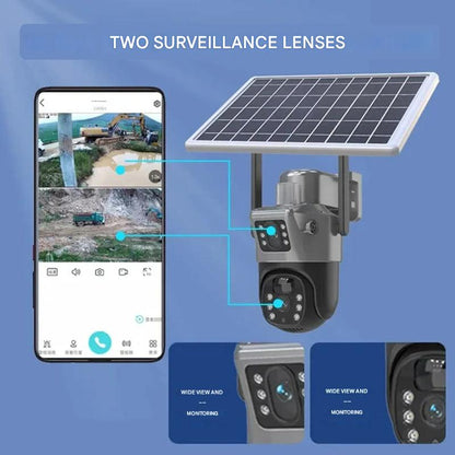 Kabellose 4K Sicherheitskamera mit Solarpanel – Dualschutz 4K