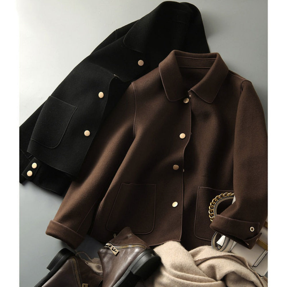 Kurzjacke mit Knopfleiste und Taschen für Damen - Daniela
