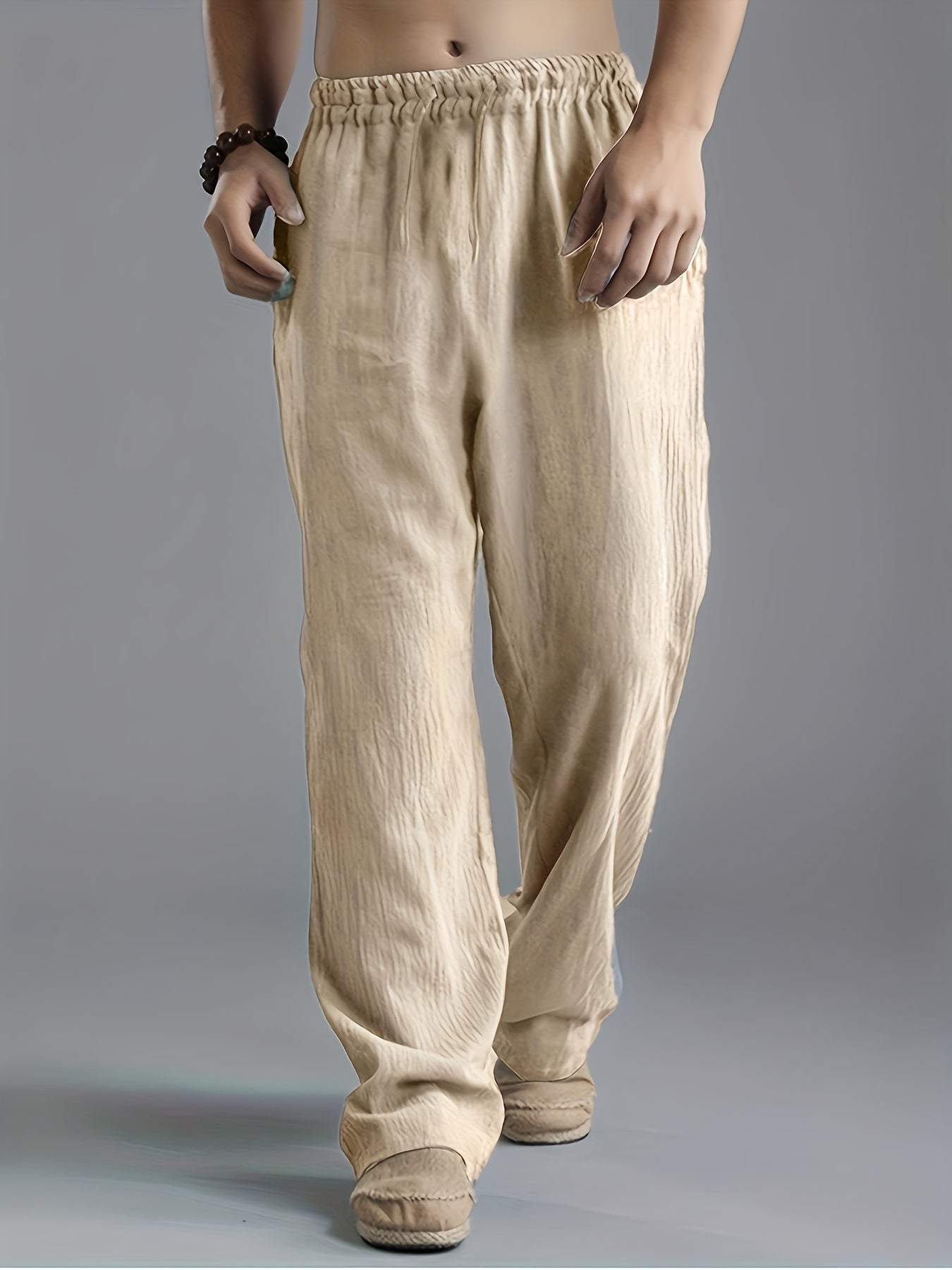 Herren Komfortable Leinen Hose | Lang