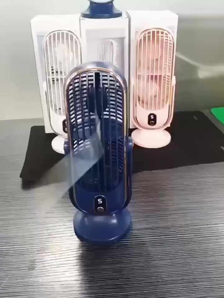 Premium Kühlventilator | Dualmotor, 720° Rotation, USB wiederaufladbar & ultra-leise für ultimativen Komfort überall