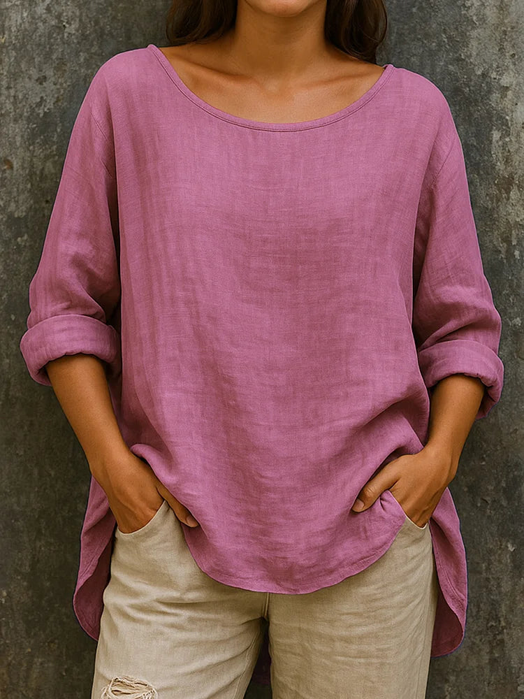 Damen Leinen Bluse | Langarm