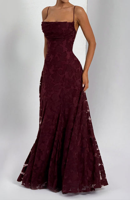 Bella Maxi Kleid - Kirschlack