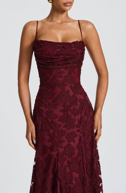 Bella Maxi Kleid - Kirschlack