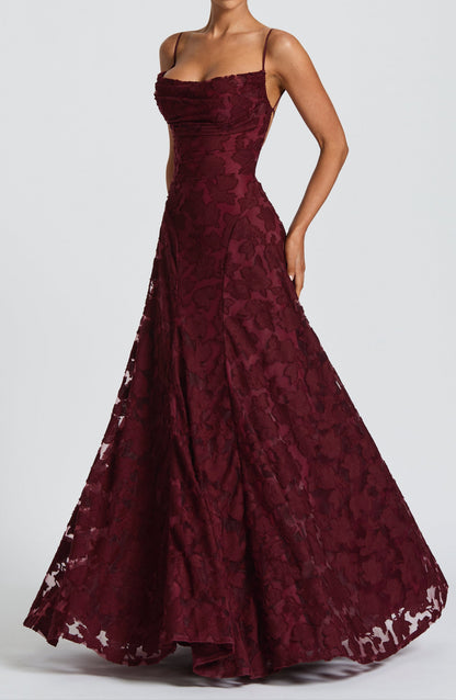 Bella Maxi Kleid - Kirschlack
