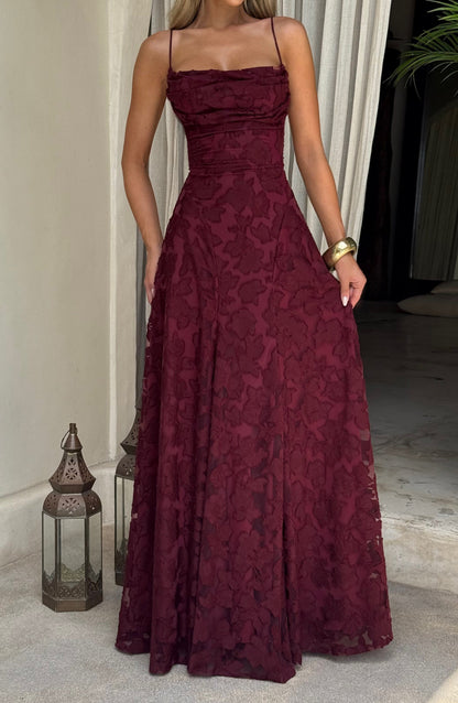 Bella Maxi Kleid - Kirschlack