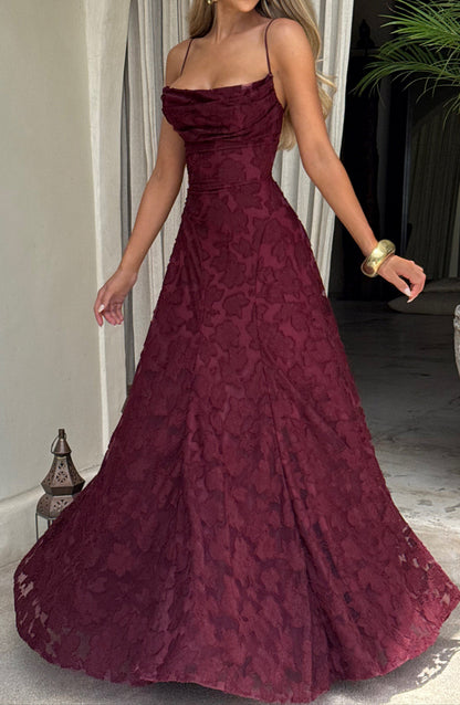 Bella Maxi Kleid - Kirschlack