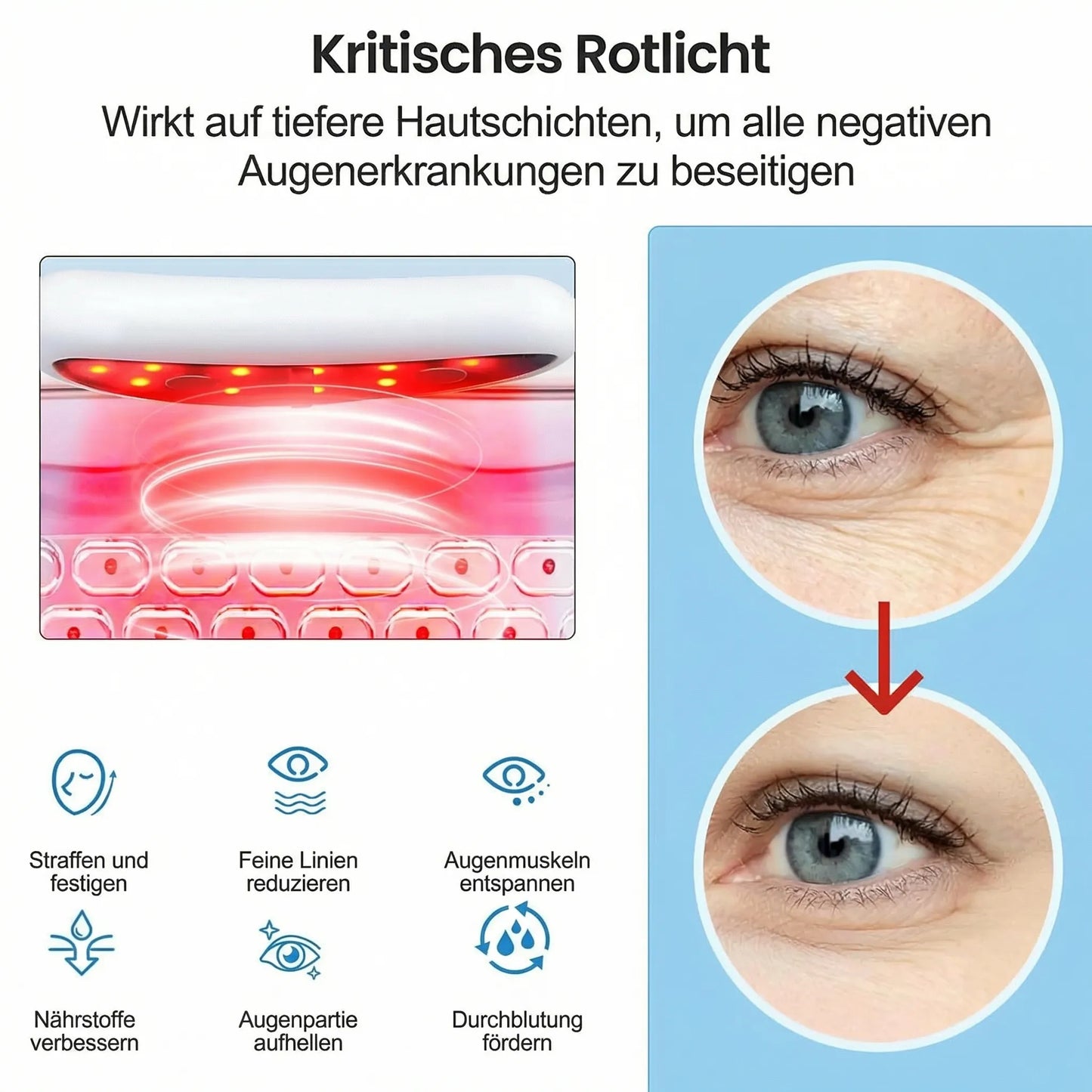 Rotlichttherapie-Gerät zur Reduzierung von Augenringen und Schwellungen