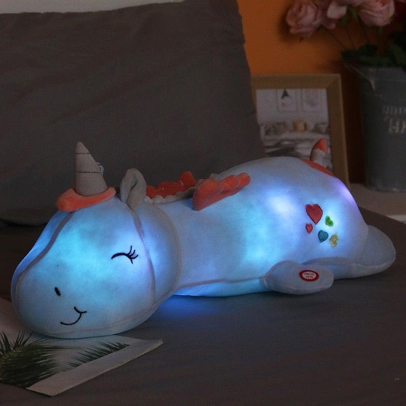 Leuchtendes Einhorn Plüschtier | Kuscheliger Begleiter | Regenbogen LED-Lichter | Ideales Geschenk für Kinder
