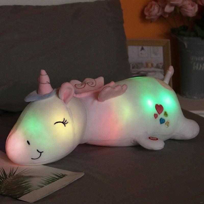 Leuchtendes Einhorn Plüschtier | Kuscheliger Begleiter | Regenbogen LED-Lichter | Ideales Geschenk für Kinder