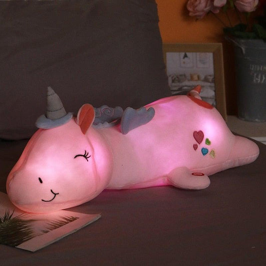 Leuchtendes Einhorn Plüschtier | Kuscheliger Begleiter | Regenbogen LED-Lichter | Ideales Geschenk für Kinder