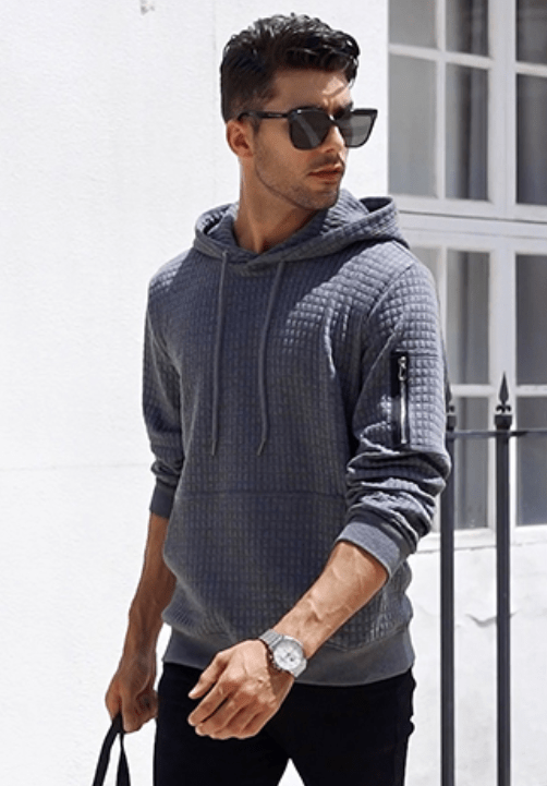 Men's Side Zipper Hoodie | Slimming