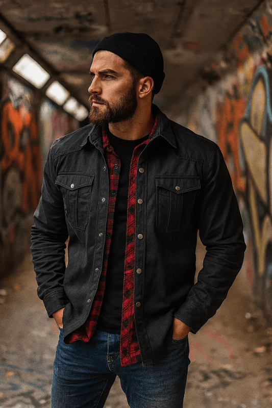 Men's Large Lapel Jacket | Plaid