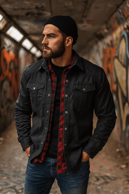 Men's Large Lapel Jacket | Plaid