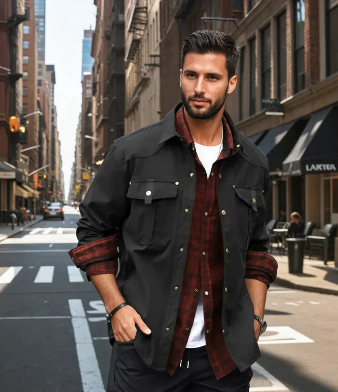 Men's Large Lapel Jacket | Plaid